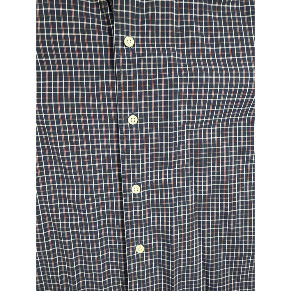 Polo Ralph Lauren Mens L Bradford Custom Fit Navy Plaid Short Sleeve Shirt - Picture 8 of 11